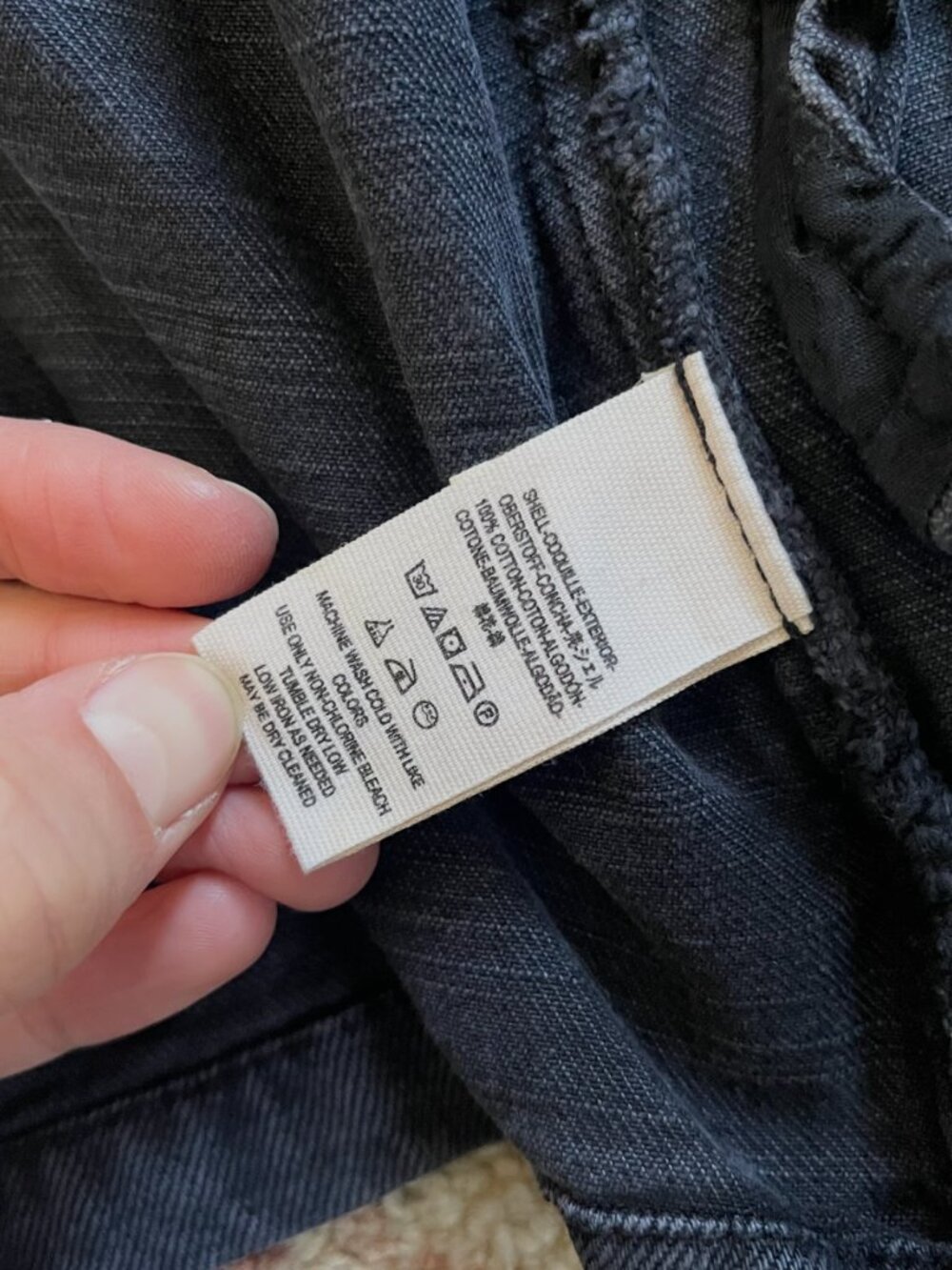 Free People Washed Black Oversized Moto Jacket L | Asym Zip Utility Belted - Picture 6 of 8
